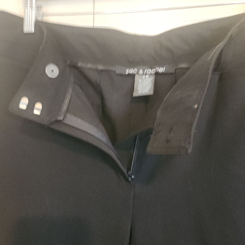 P39 Zac & Rachel black cropped dress pants pockets button detail @ cuffs - Picture 4 of 15